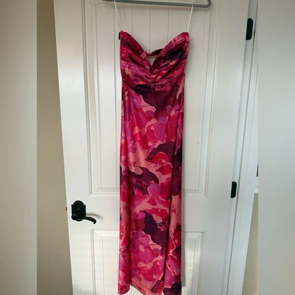 Hello Molly Strapless Pink and Purple Maxi Dress - Picture 4 of 5